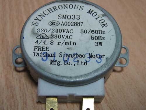 Фотография ДВИГАТЕЛЬ СВЧ ТАРЕЛКИ SMO33 220V 3W 4/4.8 r/min